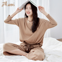 顶瓜瓜睡衣女宽松韩版纯色两件套均码圆领套头可外穿家居服顶呱呱