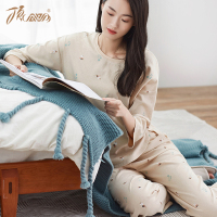 顶瓜瓜睡衣女春秋新款纯棉可爱甜美印花简约宽松长袖家居服套装