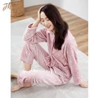 顶瓜瓜睡衣加厚保暖聚酯纤维家居服女士可爱甜美套头居家服顶呱呱