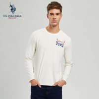 t恤男士长袖套头T恤美式休闲印花潮流体恤 新款圆领打底衫