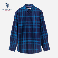 U.S. POLO ASSN.男士新款休闲牛津纺纯棉衬衫 男长袖衬衣修身上衣