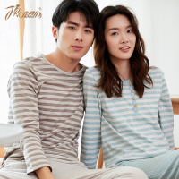 睡衣女春秋纯棉薄款长袖情侣家居服男套装宽松全棉夏季居家顶瓜瓜