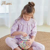 女童睡衣春季顶瓜瓜男童家居服纯棉纱布儿童空调服长袖2019新款