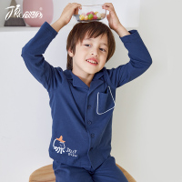 儿童春夏季家居服套装长袖顶瓜瓜纯棉男孩睡衣中大童女童空调服