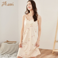 顶瓜瓜睡群女夏 新款纯棉薄款中长睡裙吊带性感女士居家裙单件