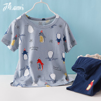 儿童睡衣夏季薄款男童纯棉短袖印花空调服中大童男孩家居服套装