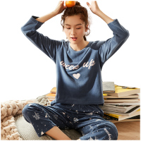 顶瓜瓜珊瑚绒睡衣女秋冬家居服套装 法兰绒韩版套头摇粒绒两件套