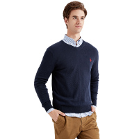 U.S. POLO ASSN.毛衣男长袖秋冬新品潮流V领时尚休闲套头针织衫男