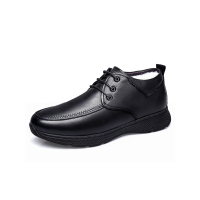 3515强人qiangren棉鞋男保暖加绒羊毛鞋加厚真皮休闲皮鞋男 爸爸棉皮鞋