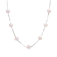 月印百川 s925银淡水珍珠项链时尚女款圆形珍珠吊坠颈饰