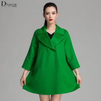 DNGR秋冬季女装双面羊毛大衣简约中长款时尚毛呢外套16013