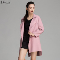 DNGR秋冬季女装双面羊毛大衣简约中长款时尚毛呢外套16030