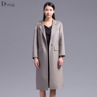 DNGR秋冬季女装双面羊毛大衣长款纯色毛呢外套616319