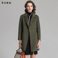 DNGR秋冬季女装双面羊毛大衣中长款纯色毛呢外套616325