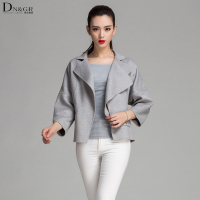 DNGR秋冬季女装双面羊毛大衣短款纯色毛呢外套16041-1