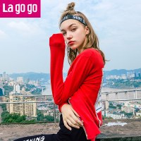 Lagogo2017秋季新款圆领针织衫女开衫短款长袖毛衣线衫空调衫外套