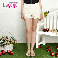 lagogo拉谷谷短裤女夏钩花夏装蕾丝裤休闲裤清仓显瘦百搭修身