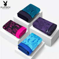 花花公子内裤男士平角裤四角短裤衩竹浆纤维中腰印花裤头5172-1条装