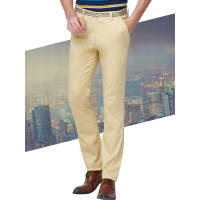 花花公子莫代尔贡缎棉中腰薄款直筒修身中青年男士商务休闲长裤裤子92