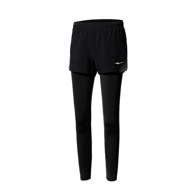 鸿星尔克（ERKE）2018新款假两件健身裤女士时尚运动跑步裤修身运动裤12218157168