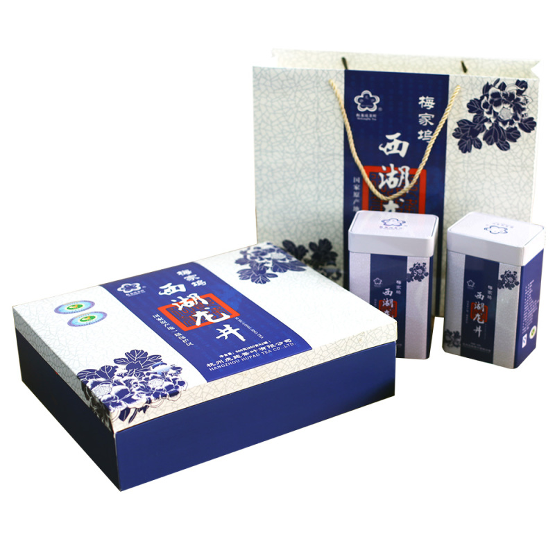 梅龙虎 茶叶 绿茶 龙井茶 特级西湖龙井礼盒 250g