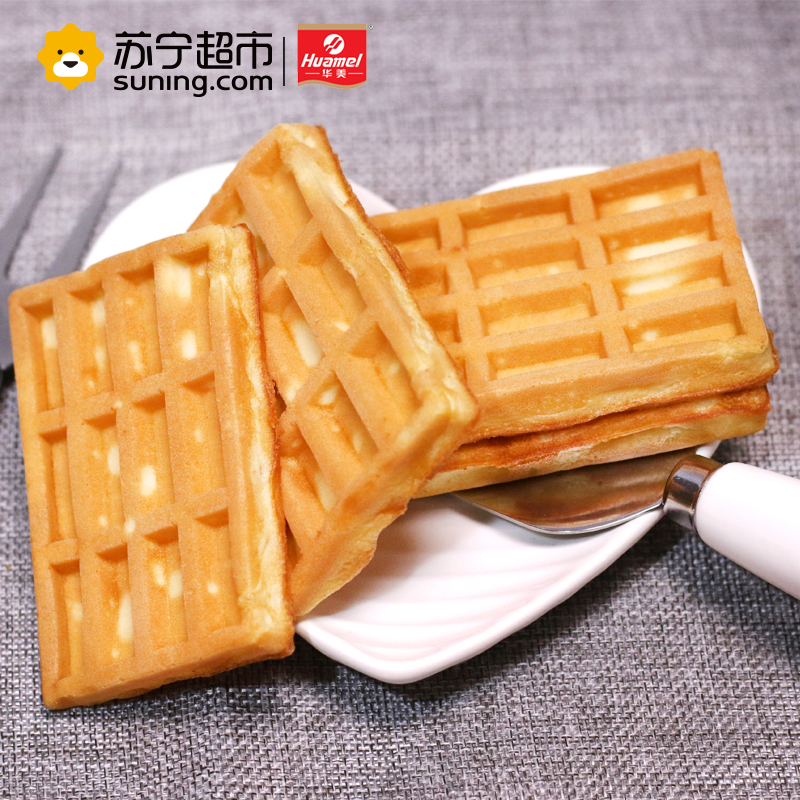 华美 华夫软饼原味袋装西式软糕点华夫饼办公室早餐下午茶零食糕点 325g