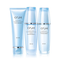 欧诗漫osm毛孔细致三件套面部护肤套装礼盒去黑头收缩毛孔深层清洁控油平衡补水保湿化妆品男女各种肤质