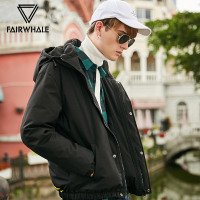 马克华菲羽绒服男短款2018冬季新款连帽保暖青年休闲夹克外套