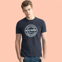 彼尔梦T恤男装纯棉字母图案印花修身短袖T恤13097201