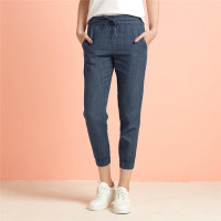 佐丹奴短裤女装纯棉抽绳腰头橡筋束脚牛仔裤05427217