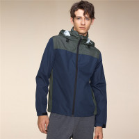 佐丹奴外套男装防风防泼水撞色可藏帽风衣01077008