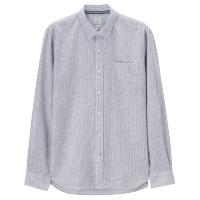 佐丹奴衬衫男装天然麻棉修身可卷袖长袖衬衫01048201