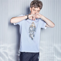 佐丹奴BSXT恤男装纯棉VON头像中国风动物印花T恤04098245