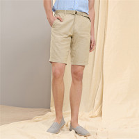 佐丹奴短裤男装天然麻棉配腰带休闲短裤01108207