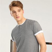 佐丹奴T恤男装历久常新纯棉亨利领短袖T恤01028214