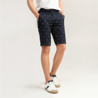 佐丹奴短裤男装印花布纯棉配腰带休闲短裤01108206