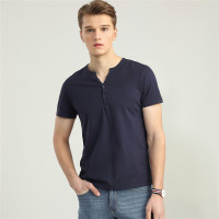 佐丹奴T恤男装纯色亨利领短袖T恤13028216