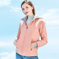 佐丹奴运动风衣 女装摇粒绒里外套 可拆帽弹力休闲女夹克91375502