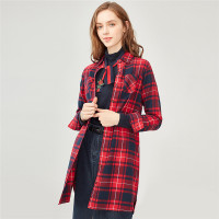 佐丹奴裙子女装法兰绒格子衬衫连衣裙13468701