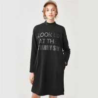 佐丹奴裙子女装字母印花半高领连衣裙05468891