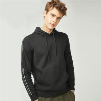 佐丹奴外套男装撞色织带袋鼠兜连帽套头卫衣01028608