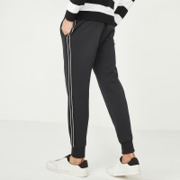 佐丹奴男运动裤 2018新款双面布束脚裤男 撞色织带收脚裤01118158