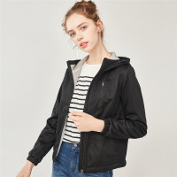 佐丹奴外套女装复合摇粒绒连帽夹克外套13378708