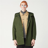 佐丹奴BSX外套男装VON头像印花长款束腰连帽夹克04078055