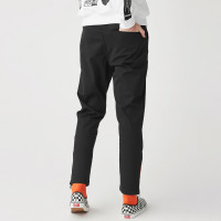 佐丹奴BSX潮牌裤子 男装VON胶章休闲裤 橙黑撞色拉链长裤04118064