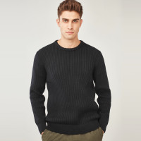 佐丹奴针织衫 男装加厚提花纯棉毛线衣 男士套头纯色毛衣01058628
