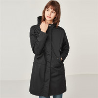 佐丹奴外套女装束腰长款连帽风衣外套90378740