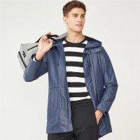 佐丹奴外套男装中长款束腰连帽风衣外套90078635