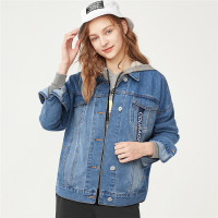 佐丹奴外套女装字母织带牛仔夹克外套90378745