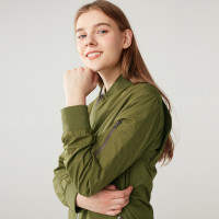 佐丹奴外套女装简约素色长款飞行员夹克90377652